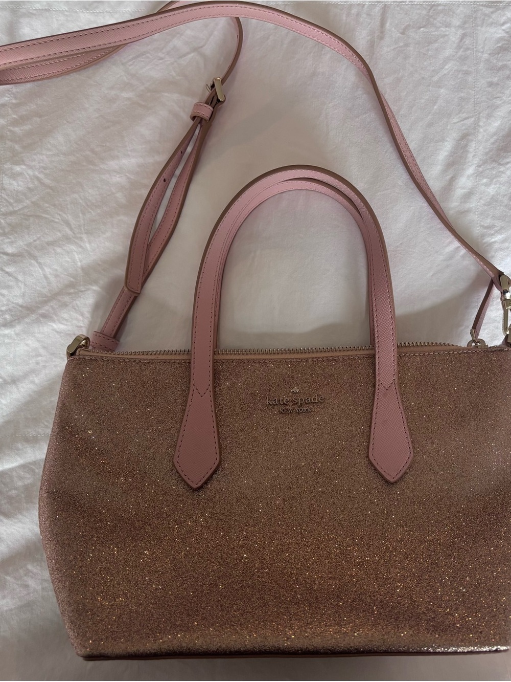 kate spade Rose Pink Glitter Dome Satchel